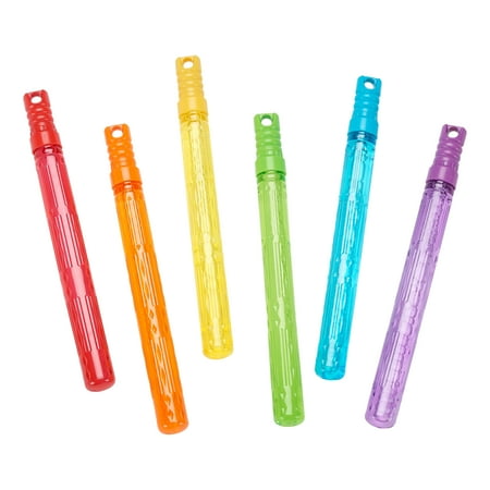 Play Day Bubble Maker Stick Toy with 30 Ounce Bubble Solution, 6 Pack, Multiple Colors