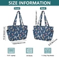 thumbnail image 4 of FORMRS Tote Bag for Women Quilted Large Capacity Travel Work Carry On Shoulder Handbag, Blue Cartoon Birds Pattern, 4 of 7