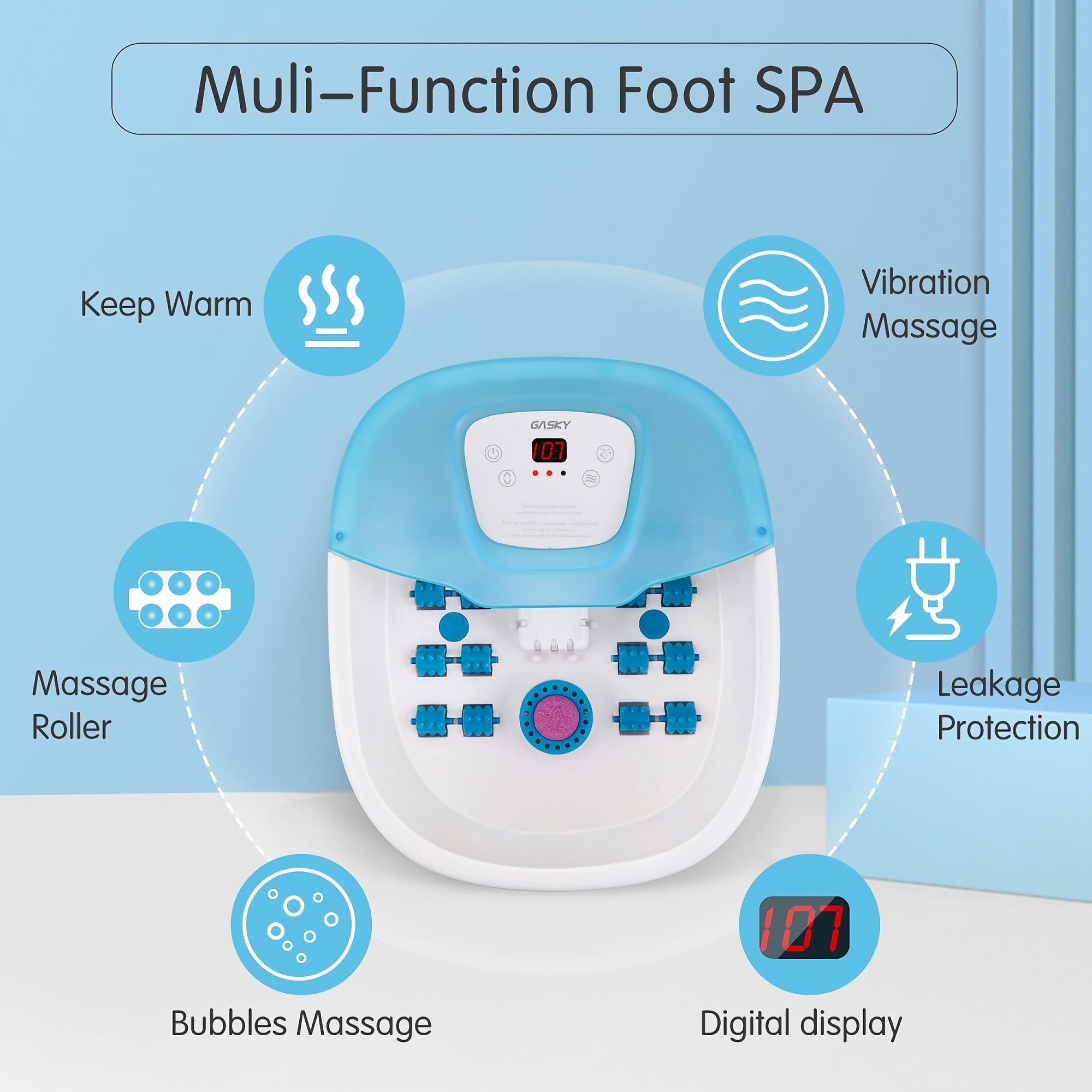 CLEARANCE! Pallet - 22 Pcs - MaxKare SPA-JX1 Foot Spa Bath Massager  with Heat, Bubbles, Vibration and Pedicure Grinding Stone - Brand New -  Retail Ready