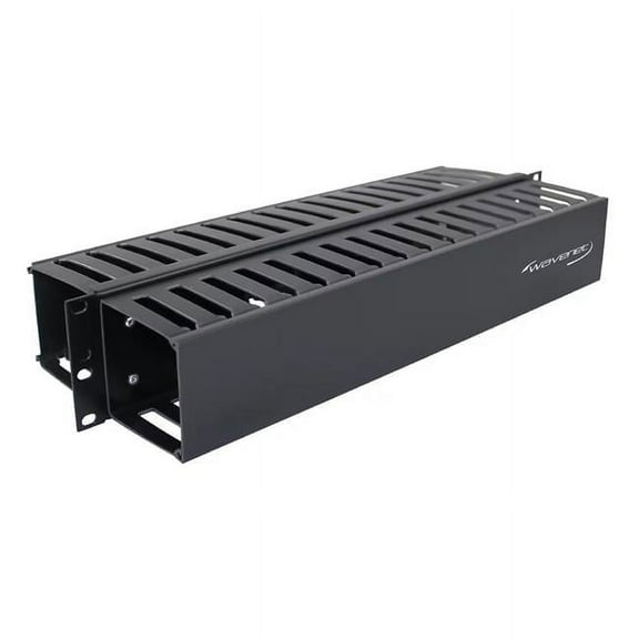 Wavenet 3055-N 2U Double-Sided Finger Duct Cable Manager Panel, Black