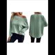 thumbnail image 2 of Camiseta de Punto de Otoño con Cuello Redondo y Hombros Descubiertos para Mujer, Larga Verde M, 2 of 7