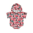 thumbnail image 1 of Bagilaanoe Newborn Baby Boy Hooded Rompers Print Short Sleeve Bodysuits 3M 6M 12M 18M Infant Casual One Piece Short Jumpsuit, 1 of 7