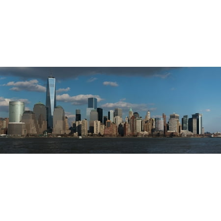 New World Trade Towers Panoramic view of New York City Skyline on water featuring One World Trade Center (8 x 10) Freedom Tower New York City New York USA City New York USA Poster Print (8 x 10) ()
