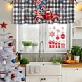 thumbnail image 5 of Independence Day Curtain Valances for Windows, Kitchen Valance Window Treatments Panel 2 Pack, Patriotic Flag Day Red Truck Black Plaid Rod Pocket Short Curtains for Bathroom Bedroom 60 x 18 Inch, 5 of 8