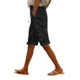 thumbnail image 3 of Cotton Linen Pants for Women Summer Casual High Waisted Drawstring Beach Bermuda Shorts by Yigetop Black L, 3 of 7