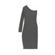 thumbnail image 1 of Vestido ajustado de un solo hombro bar III para mujer negro pequeño, 1 of 2