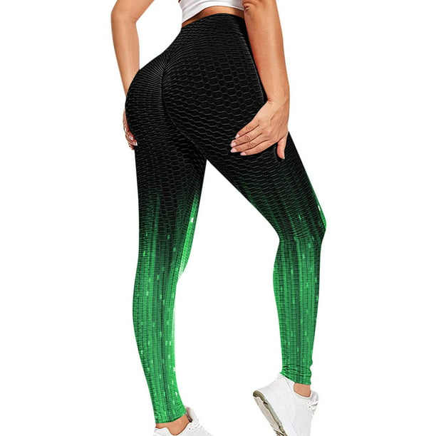 Scrunch Butt Leggings for Women Fitness Running High Waist Printing Bubble  Hip Lifting Exercise 
