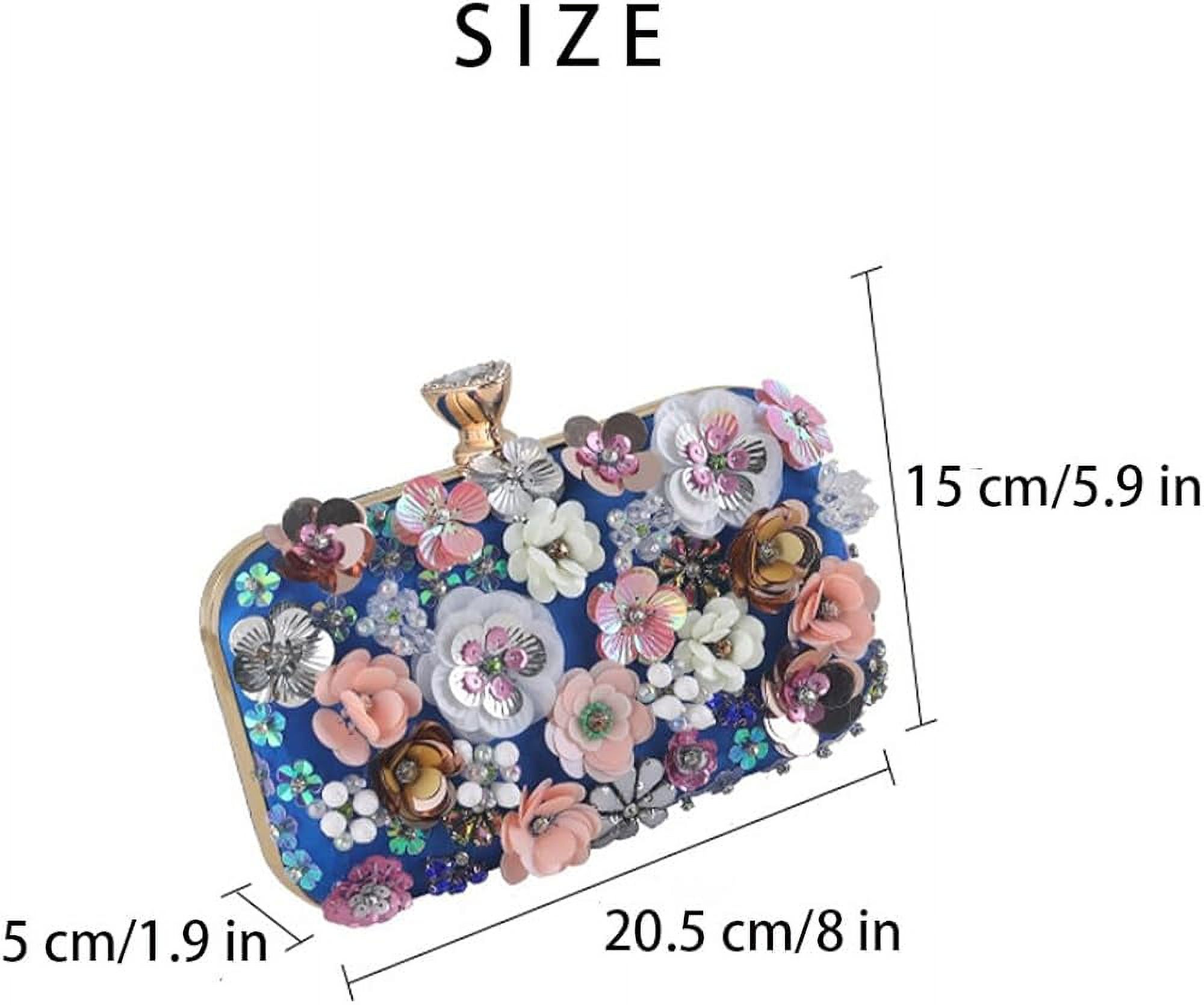 Euphrates Beaded Floral Evening Clutch Purse photo 5