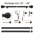 thumbnail image 4 of 1" Adjustable Curtain Rod,16"-28" Heavy Duty Black Curtain Rod with Classic Ball Finials,Ceiling Mounted Indoor/Outdoor Curtain Rods, 4 of 8