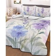 thumbnail image 3 of Quilts Twin Size, Lavender Spring Soft Comforter Bedding Set for Bed, Farmhouse Pastoral Pastel Flowers Lightweight Quilted Bedspread with Pillow Cover(2 Pieces) for All Season, 68x86 Inch, 3 of 6
