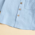 thumbnail image 5 of Toddler Boy Linen Set, Button Down Shirt & Pants Two-Piece, Long Sleeve Casual Matching Outfit For Boys Blue 5-6 Years, 5 of 8