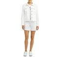 thumbnail image 3 of EV1 from Ellen DeGeneres Women's Love Flag Long-Sleeve Premium Denim Jacket (White, X-Small (XS), 3 of 9