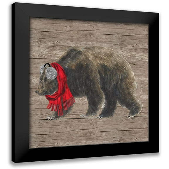 Reed, Tara 12x12 Black Modern Framed Museum Art Print Titled - Warm in the Wilderness Bear