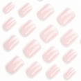 thumbnail image 4 of FSTDelivery 24Pcs Solid Pink Glue on Nails Set for Women Girl,White Medium Square Fake Nails Acrylic Shine Glossy Press on Nails for Office Daily Wedding,Full Nail Wrap Gift for Valentine's Holiday, 4 of 6