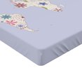 thumbnail image 2 of Ambesonne Cartoon Fitted Sheet, Map Soft Blooms, Queen Size, Cream Lilac, 2 of 3