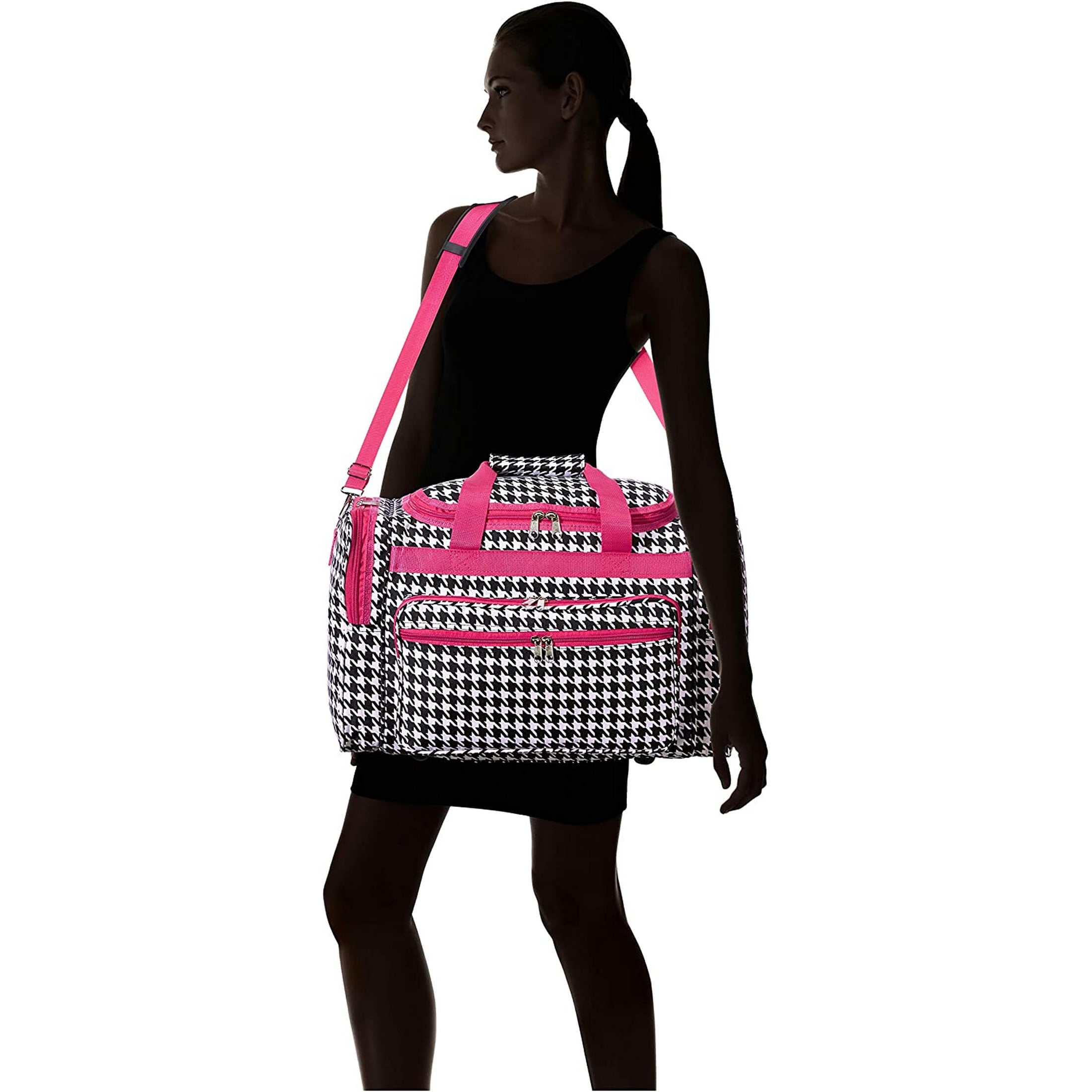 CalBags Fashion Prints, Fuchsia Trim Houndstooth