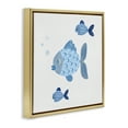 thumbnail image 4 of Stupell Industries Minimal Blue Fish Animals Painting Gold Floater Framed Canvas Art Print Wall Art, 25 x 25, 4 of 10
