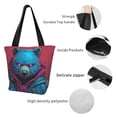 thumbnail image 4 of Fotbe Neon Cyberpunk Blue Bear Bolsa de Playa con Estampado, Bolsa de Hombro, Bolsa de Mano Espaciosa, Bolsa de Viaje Ligera, Bolsa de Compras Versátil, 4 of 6