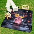 thumbnail image 6 of Rose Crystal Luminescence Picnic Blanket Waterproof Outdoor Beach Blanket Hand-held Pad Suitable for Travel, Camping, Beach, Family Gatherings, 6 of 7