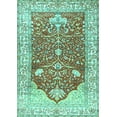 thumbnail image 1 of Ahgly Company Machine Washable Indoor Rectangle Animal Turquoise Blue Traditional Area Rugs, 7' x 10', 1 of 4