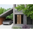 thumbnail image 5 of Front Exterior Prehung Steel Door / Ronex 1055 Teak / 2 Side Exterior Windows Sidelites/ Entry Metal Modern Painted W14+36+14" x H80" Right hand Inswing, 5 of 6
