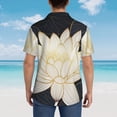 thumbnail image 4 of Yiaed Golden Lotus Print Hawaiian Shirt for Men Short Sleeve Button Down Shirts Beach Shirts for Men,3X-Large, 4 of 7