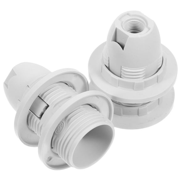 WHAMVOX 2pcs E14 Full Thread Lamp Holder Socket For Table Floor Light White Plastic Light Bulb Holder Replacement Household Snap Socket