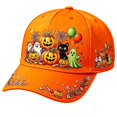 thumbnail image 2 of Halloween Baseball Cap Hkoxplj Vintage Retro Pumpkin Print Adjustable Breathable Hat Fall Holiday Costume for Party Trick or Treat Camping Photo Shoot Daily Wear Unisex Structured Hat Cap, 2 of 3