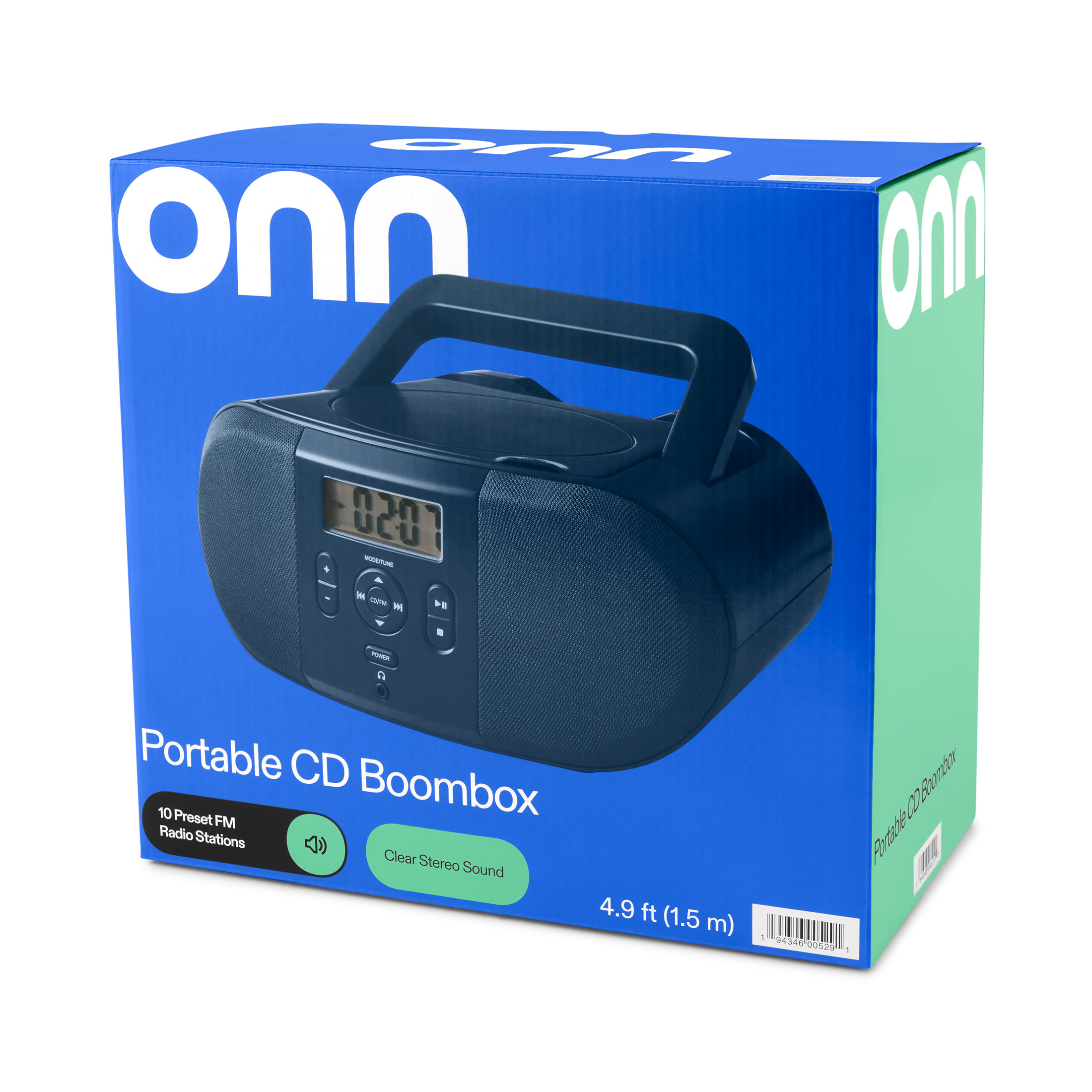 Radiograbadora portátil onn. Navy con radio FM digital y pantalla LCD 5