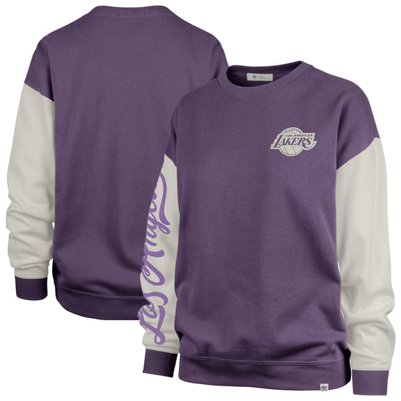 Women's '47 Purple Los Angeles Lakers Plus Size Oversized Rise Andie Pullover Sweatshirt