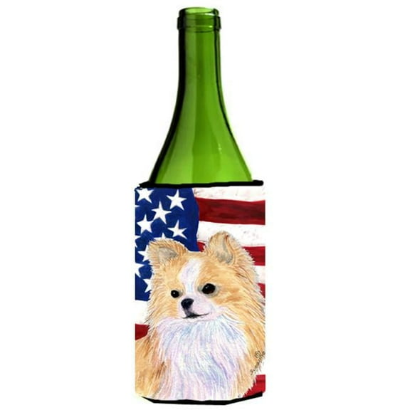 Usa American Flag With Chihuahua Wine bottle sleeve Hugger
