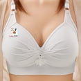 thumbnail image 2 of LNWUY Push up Bras for Women Plus Size Comfortable Printing Gathered Front Closure Bras Full Coverage No Underwire Everyday Bra White XXXXL, 2 of 8