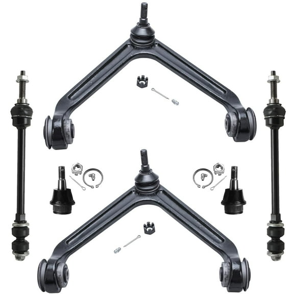 Detroit Axle - 6PC Front Upper Control Arms Lower Ball Joints and Sway Bar Links for 2002 2003 2004 2005 Dodge Ram 1500 4WD
