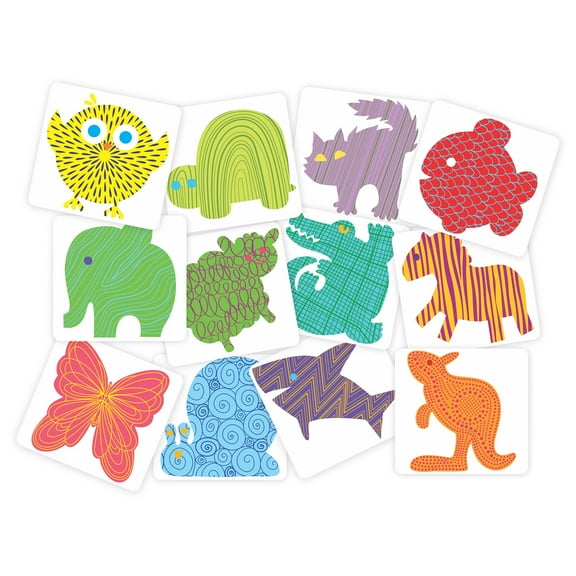 Roylco Learn About Lines Rubbing Plates, Set of 12