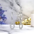 thumbnail image 2 of JeenMata 1 Carat Infinity Leverback Dangle Earrings - Gift for Women - White Gold plated, 2 of 5