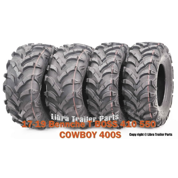 25X8X12 & 25X10X12 Set 4 ATV Solid Mud Tires fit 17-19 Bennche T BOSS 410 550 COWBOY 400S