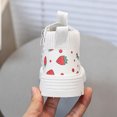 thumbnail image 6 of Girls Cute Ankle Boots Strawberry Printed Side Zipper Booties Kids Comfy Platform Non-Slip Short Boots White 10 Little Kids, 6 of 7
