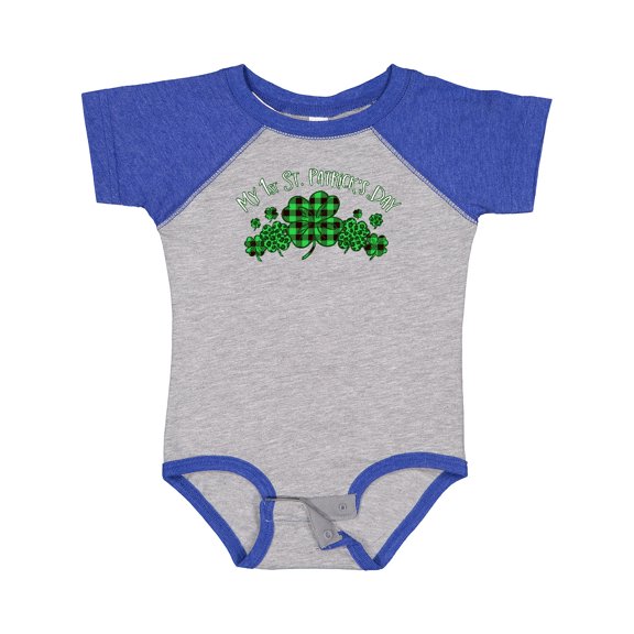 Inktastic My 1st St. Patrick's Day with Plaid Shamrocks Boys or Girls Baby Bodysuit