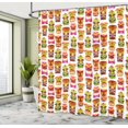 thumbnail image 4 of Fitness Shower Curtain, Sports Affirmation Positive Words Typography Design Sneakers, Cloth Fabric Bathroom Decor Set with Hooks, Orange Yellow Black, 4 of 4