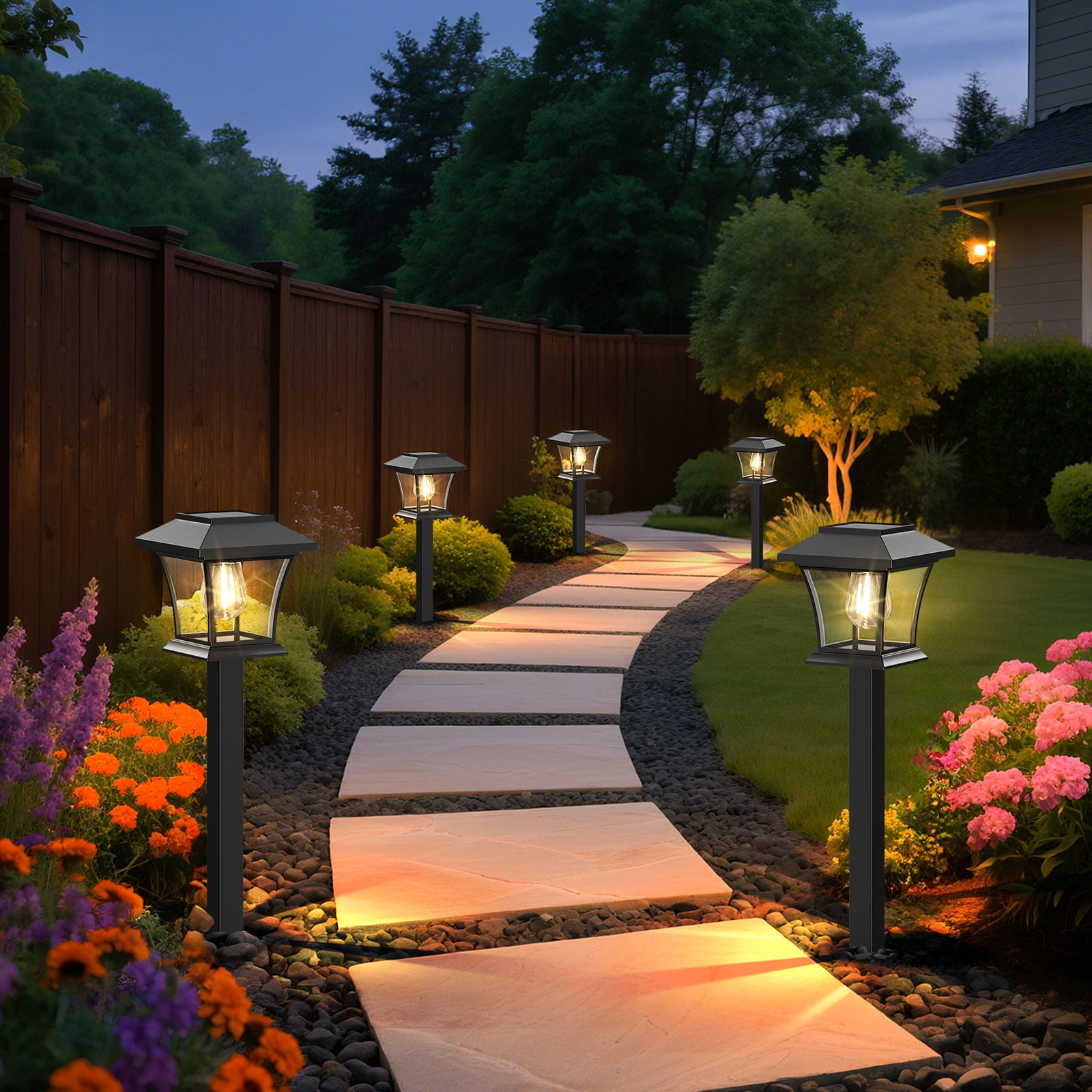 12 Pack Solar Lights Outdoor for Garden Walkway Pathway Lawn Yard Decorative Landscape Lighting. (Warm White, 12)