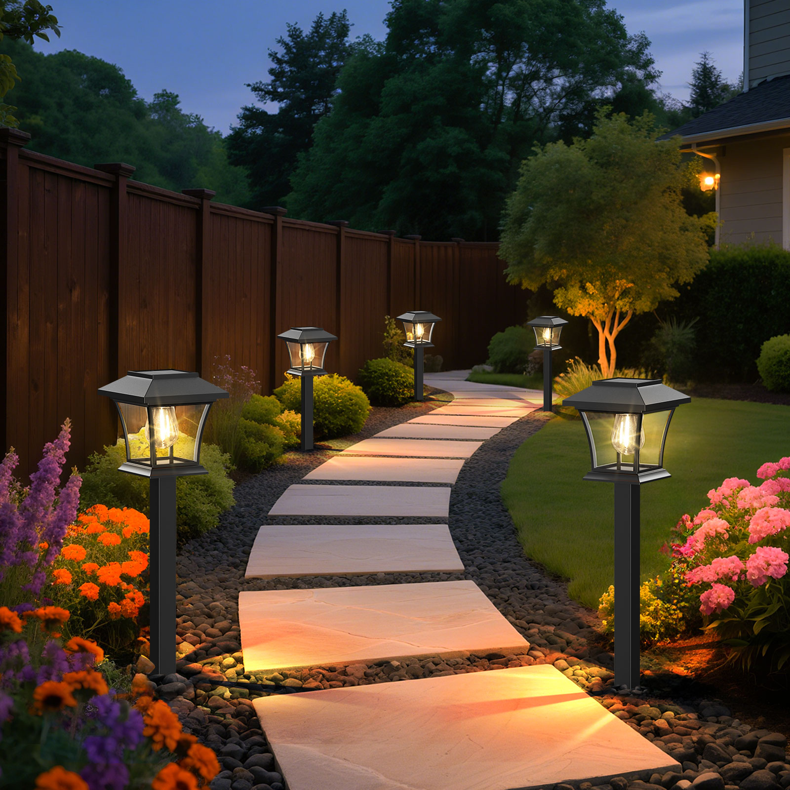 ExcMark 12-Pack Solar Pathway Lights Warm White photo 6