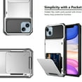 thumbnail image 4 of Armor Case for iPhone 14 Plus, Hidden Card Slot Flip Back Rugged PC Soft TPU Hybrid Heavy Duty Shockproof Cover Military Grade Lens Protection Anti-Impact Non-Slip Dual Layers Case,White, 4 of 6