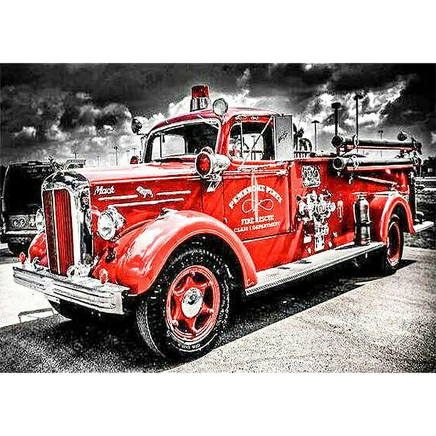Pintura de diamante (DB5602) 5D DIY Square Fire Truck Rhinestone Art Crafts 30x40cm FLhrweasw Nuevo