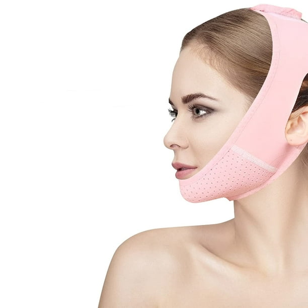 Pink Double Chin Reducer Facial Slimming Strap V Line Lifting Mask Chin  Strap for Women and Men Anti-Wrinkle Face Lifting Bandage for Double Chin  and Shaggy Face Skin By Torubia 