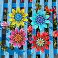 thumbnail image 5 of Metal Wall Art for Living Room, Bedroom Wall Decor and Art, 12 In, Boho Floral Sculptures, Outdoor Fence Accents, Multicolor, 4 Pc, 5 of 6