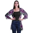 thumbnail image 1 of Moomaya Printed Georgette Beach Clothes For Women Short Shrug Cover Up Cardigan, 1 of 5