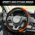 thumbnail image 3 of Car Steering Wheel Cover, 14.5-15 Inch Carbon Fiber Leather Elastic Car Steering Wheel Protector, Anti-Slip Steering Wheel Soft Cover Mats, Auto Accessories for Vehicles, Orange, 3 of 10