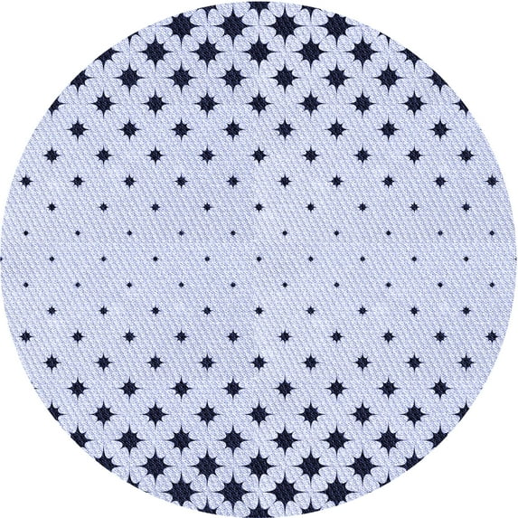 Ahgly Company Machine Washable Indoor Round Transitional Lavender Blue Area Rugs, 6' Round