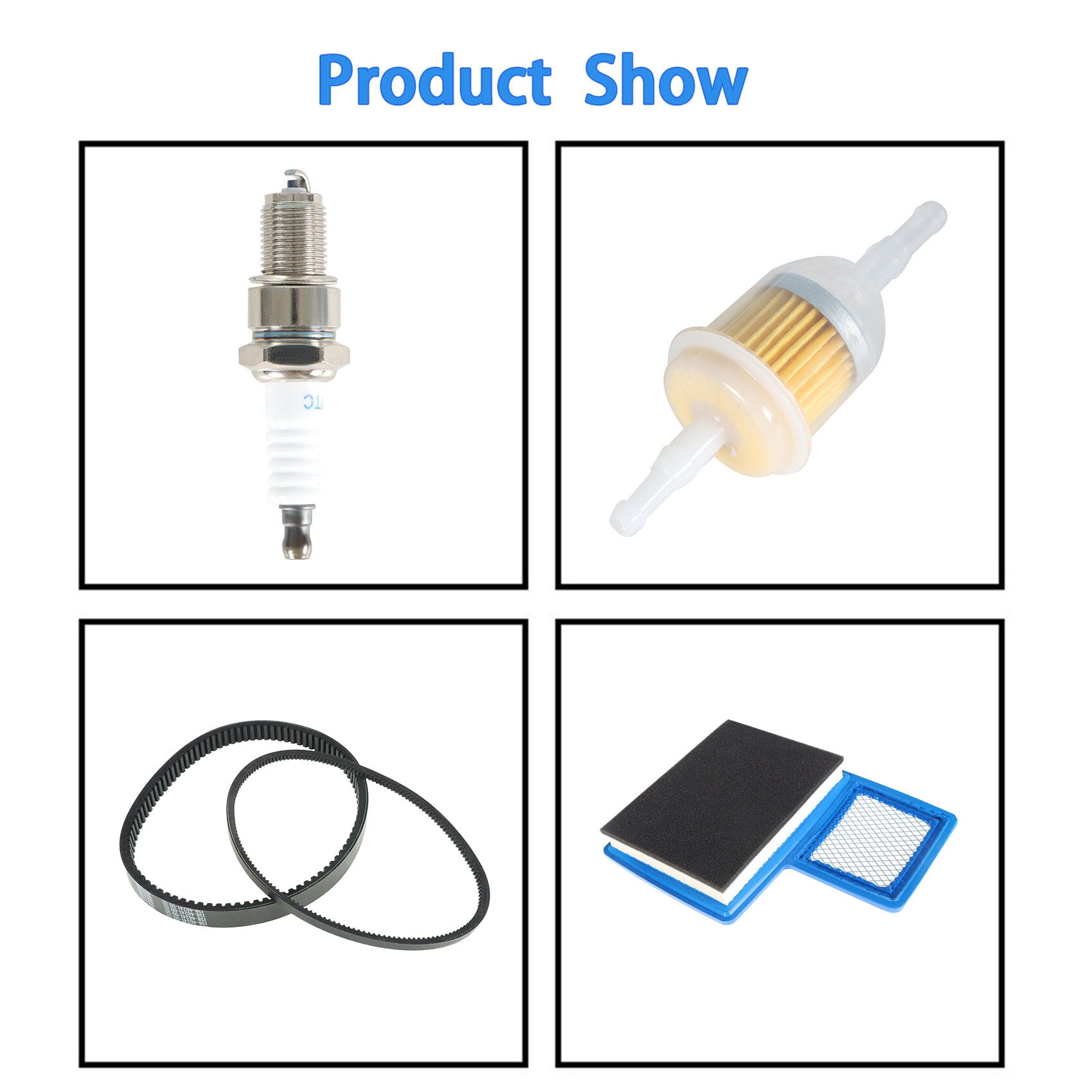 Tune Up Kit Drive Starter Belt Spark Plug Replacement for Yamaha G16 G19 G22 G29 Gas Golf Cart 301cc or 357cc 1996-Up