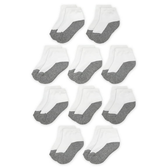 Wonder Nation Boys Ankle Socks, 10 Pack, 3T- 5T